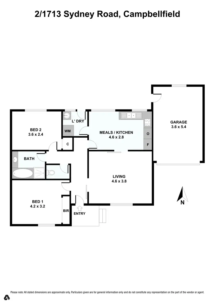 Floorplan of Homely unit listing, 2/1713 Sydney Road, Campbellfield VIC 3061