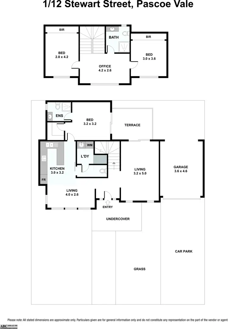 Floorplan of Homely townhouse listing, 1/12 Stewart Street, Pascoe Vale VIC 3044
