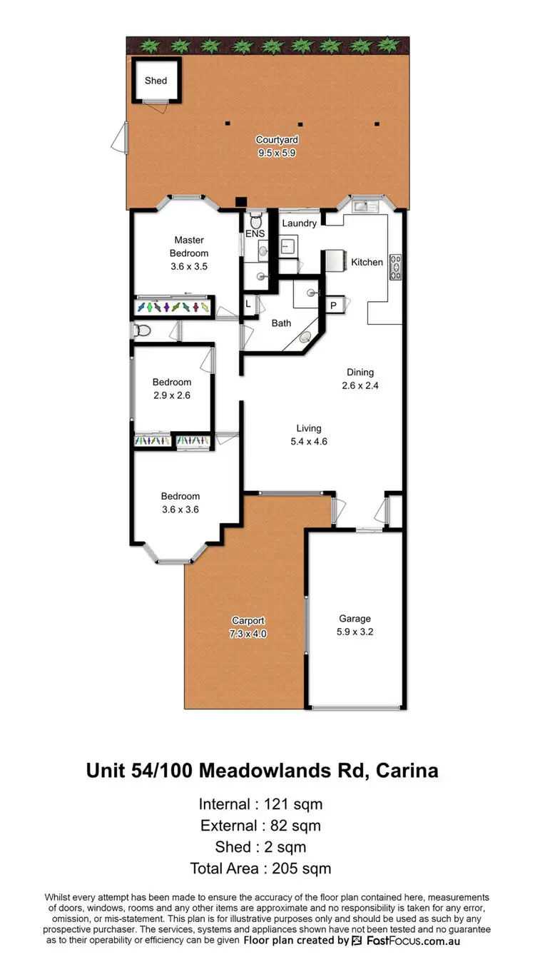 Floorplan of Homely villa listing, 54/100 Meadowlands Road, Carina QLD 4152