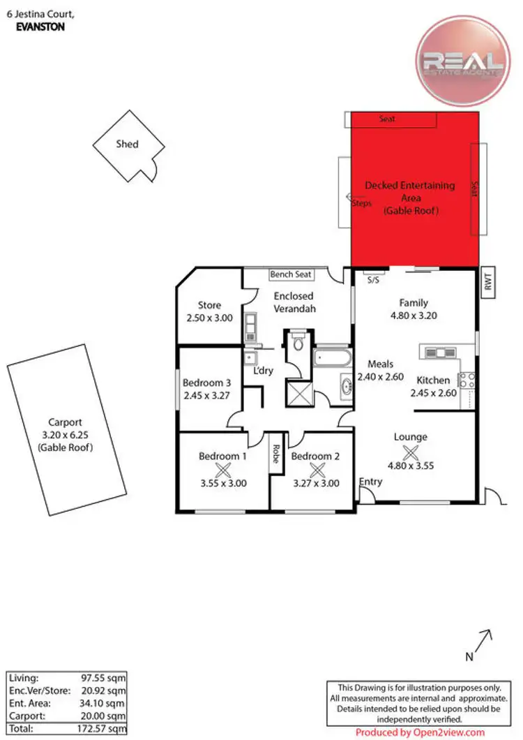 Floorplan of Homely house listing, 6 Jestina Court, Evanston SA 5116