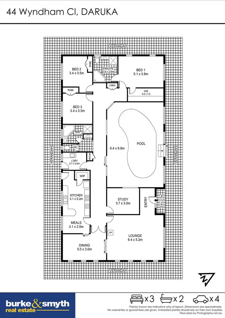Floorplan of Homely house listing, 44 Wyndham Close, Tamworth NSW 2340