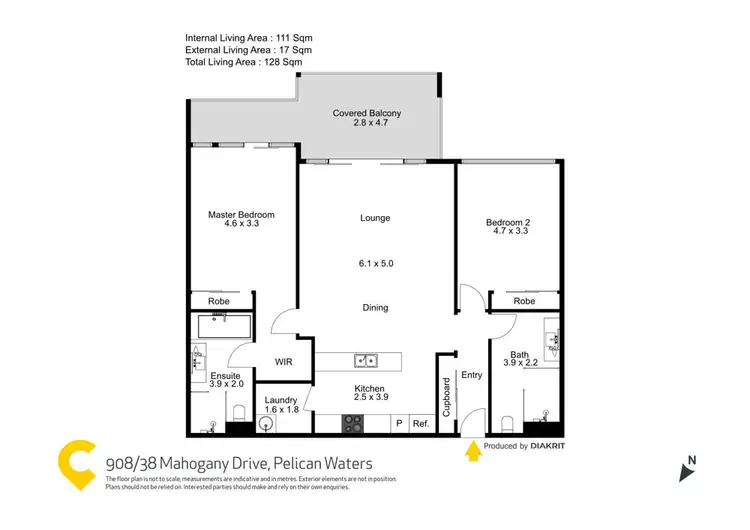 Floorplan of Homely unit listing, 908/38 Mahogany Drive, Pelican Waters QLD 4551