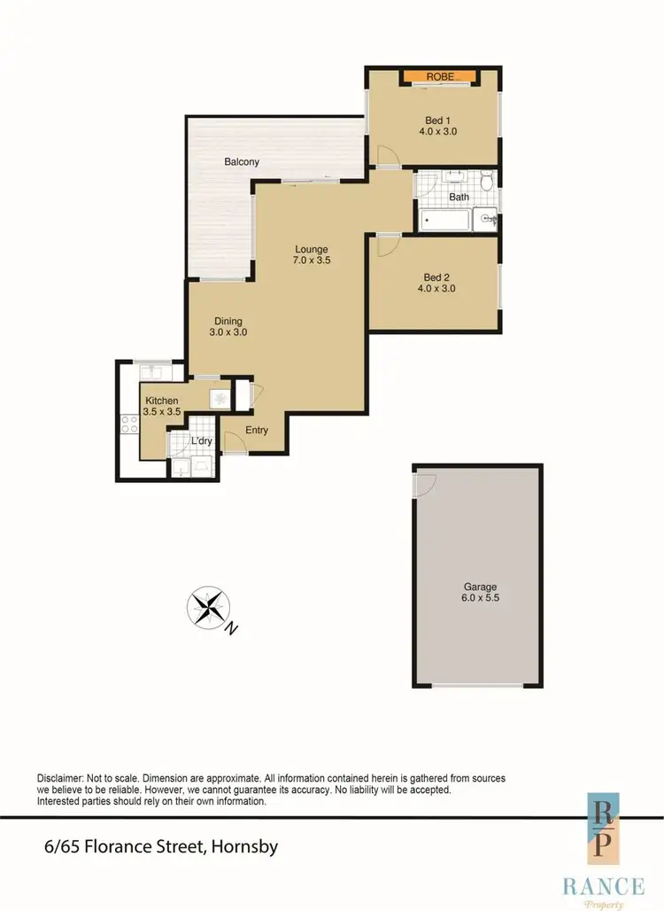 Floorplan of Homely unit listing, 6/65-67 Florence Street, Hornsby NSW 2077