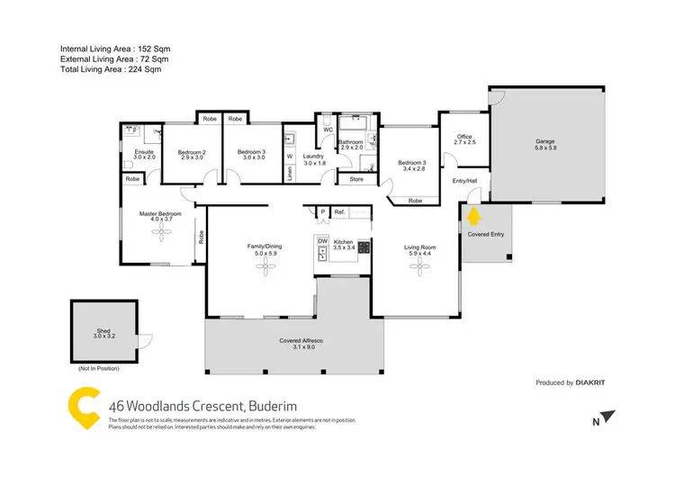 Floorplan of Homely house listing, 46 Woodlands Crescent, Buderim QLD 4556