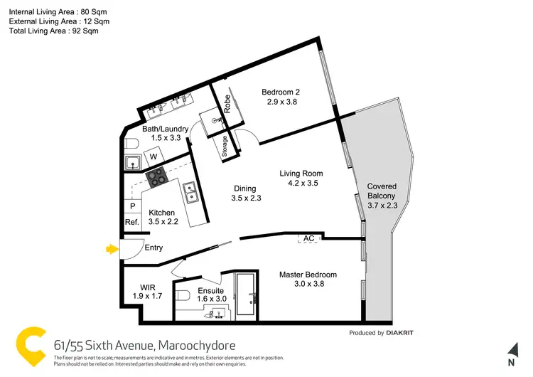 Floorplan of Homely unit listing, 61/55 Sixth Avenue, Maroochydore QLD 4558
