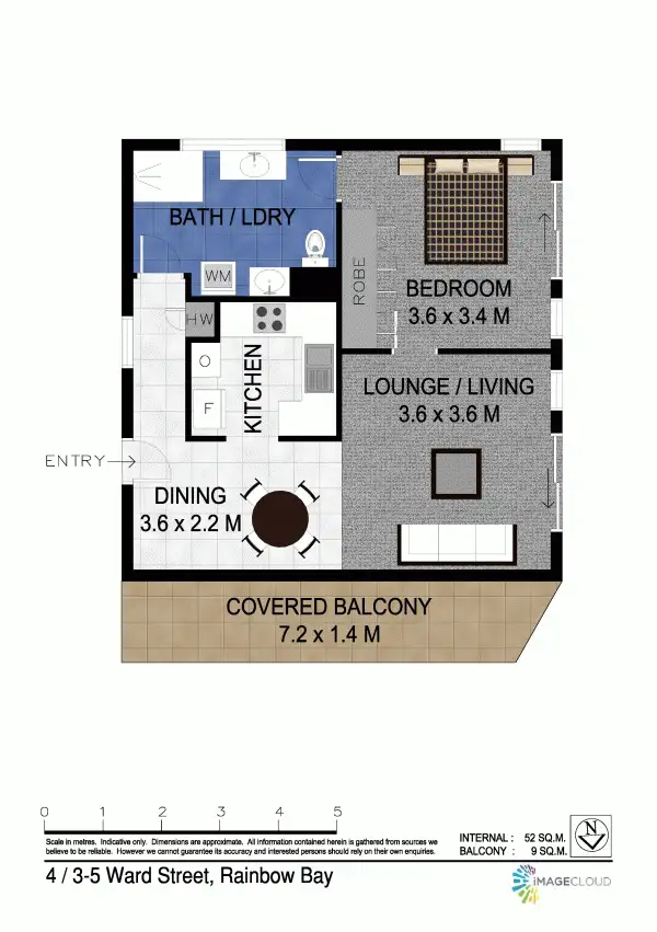 Floorplan of Homely unit listing, 4/3-5 Ward Street, Rainbow Bay QLD 4225