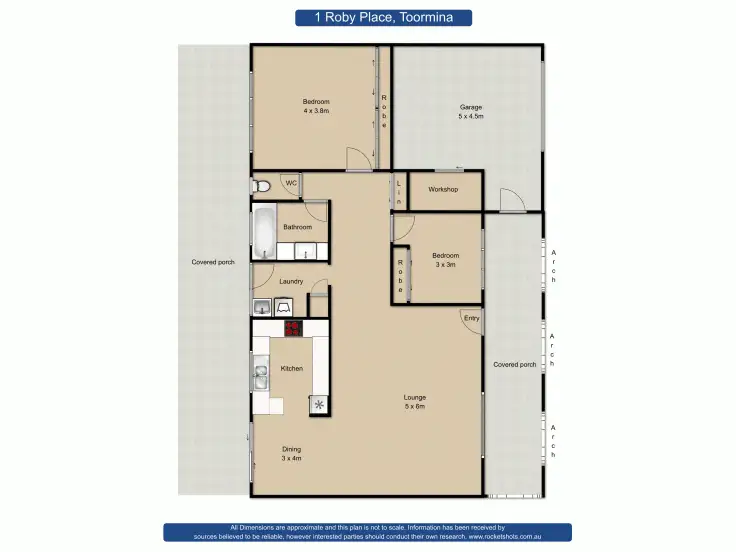 Floorplan of Homely house listing, 1 Roby Place, Toormina NSW 2452