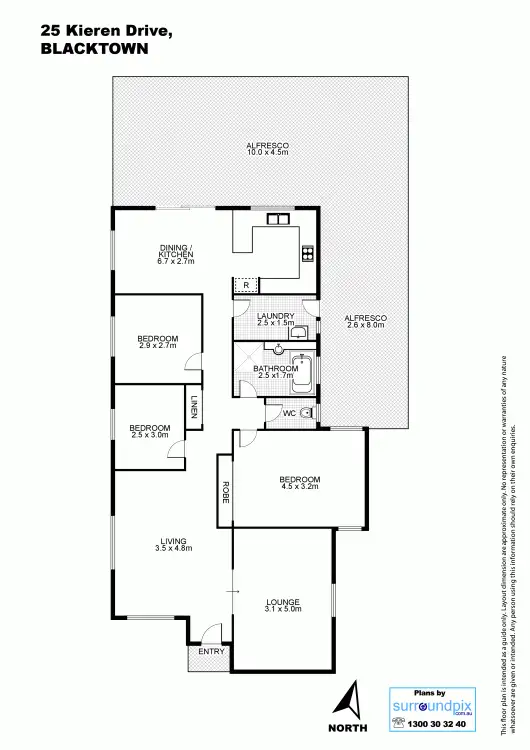Floorplan of Homely house listing, 25 Kieren Drive, Blacktown NSW 2148