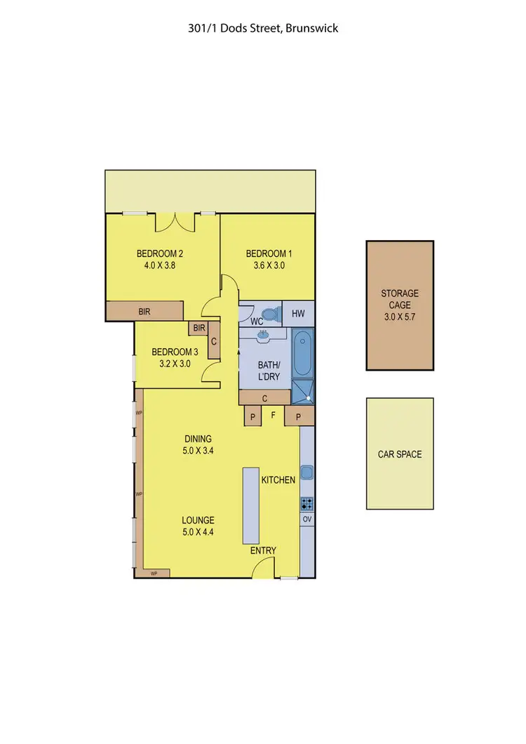 Floorplan of Homely apartment listing, 301/1-3 Dods Street, Brunswick VIC 3056