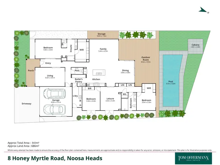 Floorplan of Homely house listing, 8 Honey Myrtle Road, Noosa Heads QLD 4567