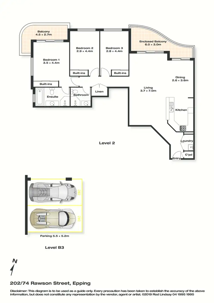 Floorplan of Homely apartment listing, 202/76 Rawson Street, Epping NSW 2121