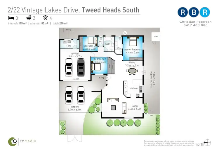Floorplan of Homely semi-detached listing, 2/22 Vintage Lakes Drive, Tweed Heads South NSW 2486