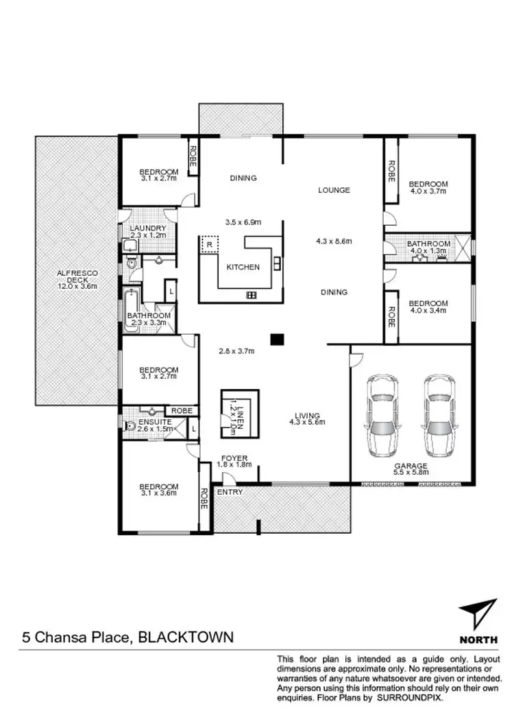 Floorplan of Homely house listing, 5 Chansa Place, Blacktown NSW 2148