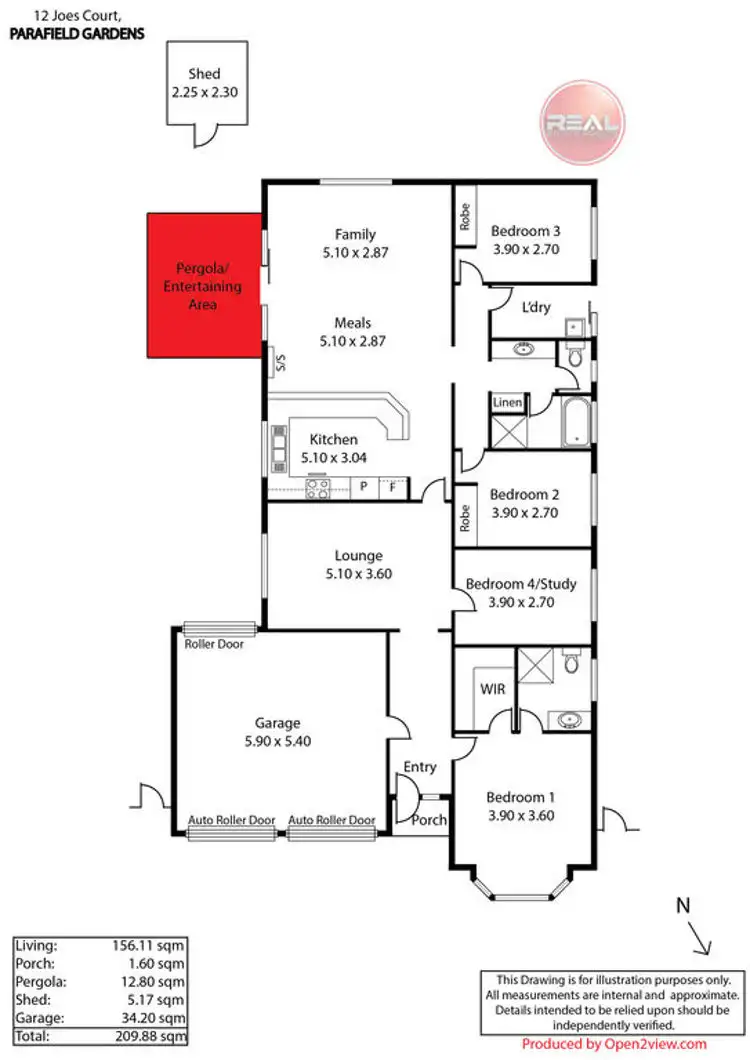 Floorplan of Homely house listing, 12 Joes Court, Parafield Gardens SA 5107