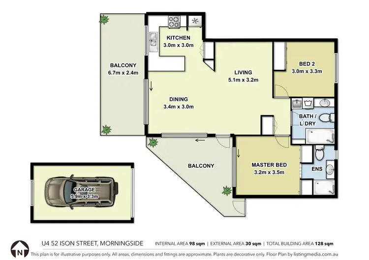 Floorplan of Homely apartment listing, 4/52 Ison Street, Morningside QLD 4170