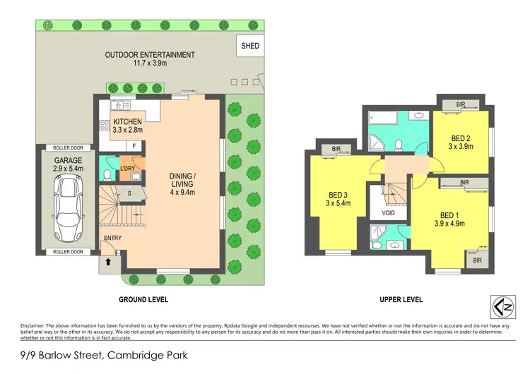 Floorplan of Homely townhouse listing, 9/9 Barlow street, Cambridge Park NSW 2747
