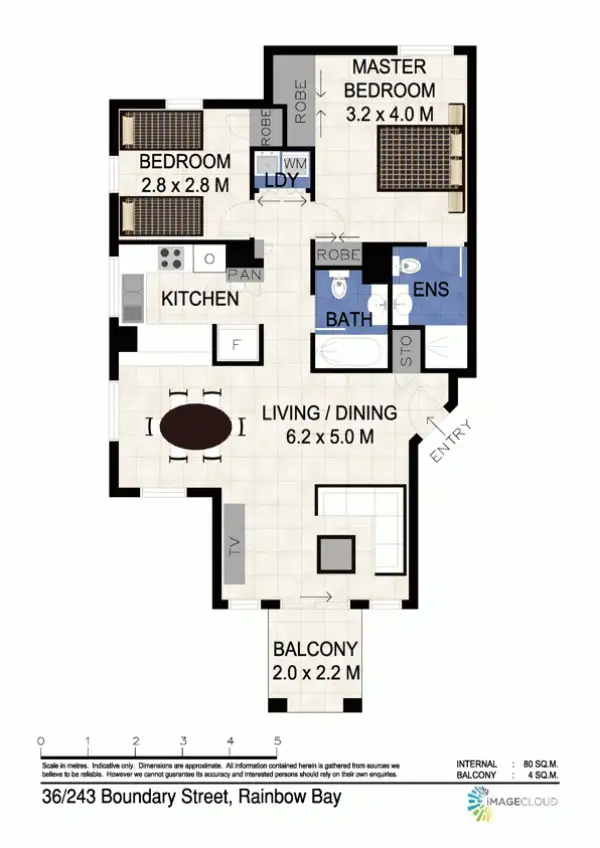 Floorplan of Homely unit listing, 36/243 Boundary Street (The Bay Apartments), Rainbow Bay QLD 4225