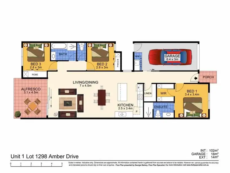Floorplan of Homely semi-detached listing, 1/52 Amber Drive, Caloundra West QLD 4551
