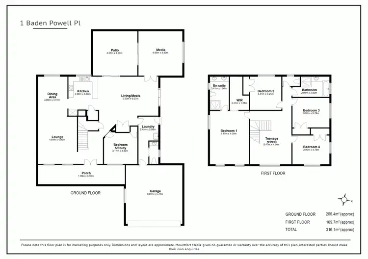 Floorplan of Homely house listing, 1 Baden Powell Pl, Camp Hill QLD 4152