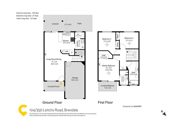 Floorplan of Homely townhouse listing, 104/350 Leitchs Road, Brendale QLD 4500