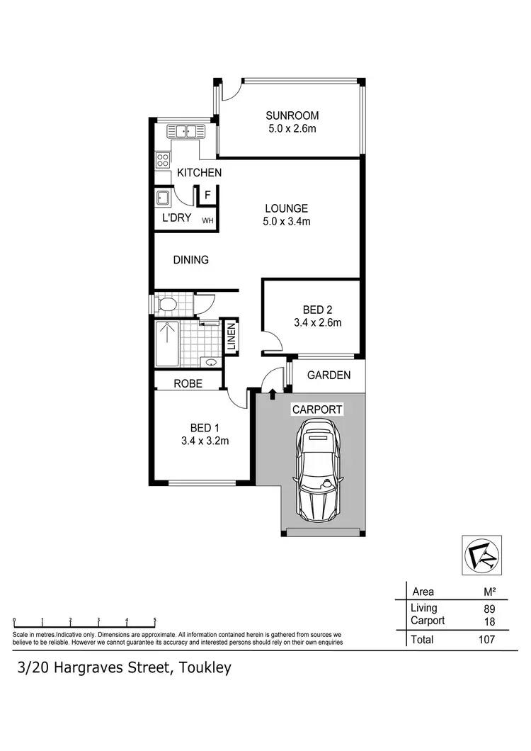 Floorplan of Homely unit listing, 3/20 Hargraves Street, Toukley NSW 2263
