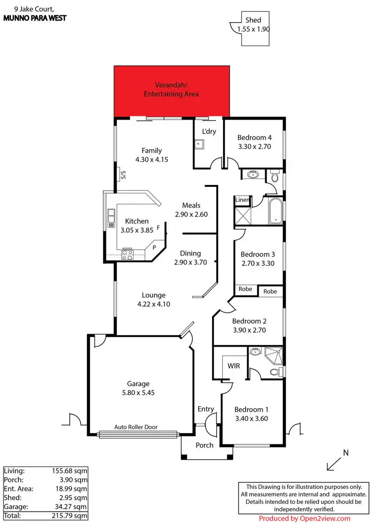Floorplan of Homely house listing, 9 Jake Court, Munno Para West SA 5115