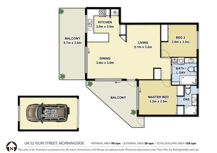 Floorplan of Homely apartment listing, 4/52 Ison Street, Morningside QLD 4170