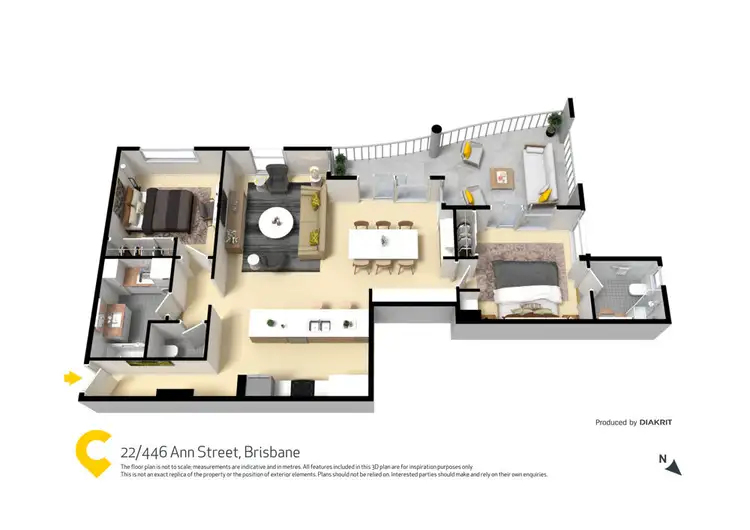 Floorplan of Homely unit listing, 22/446 Ann Street, Brisbane City QLD 4000