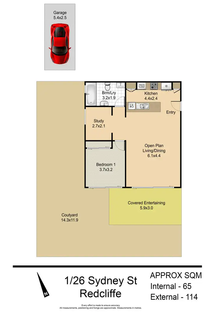 Floorplan of Homely unit listing, 1/26-30 Sydney St, Redcliffe QLD 4020