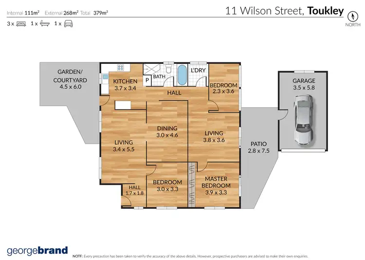 Floorplan of Homely semi-detached listing, 11 Wilson Street, Toukley NSW 2263