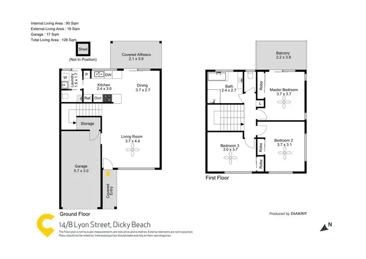 Floorplan of Homely townhouse listing, 14/8 Lyon Street, Dicky Beach QLD 4551