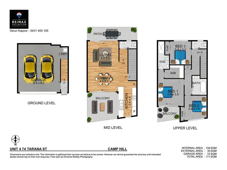 Floorplan of Homely townhouse listing, 4/74 Tarana St, Camp Hill QLD 4152
