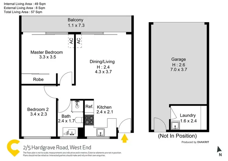 Floorplan of Homely unit listing, 2/5 Hardgrave Road, West End QLD 4101