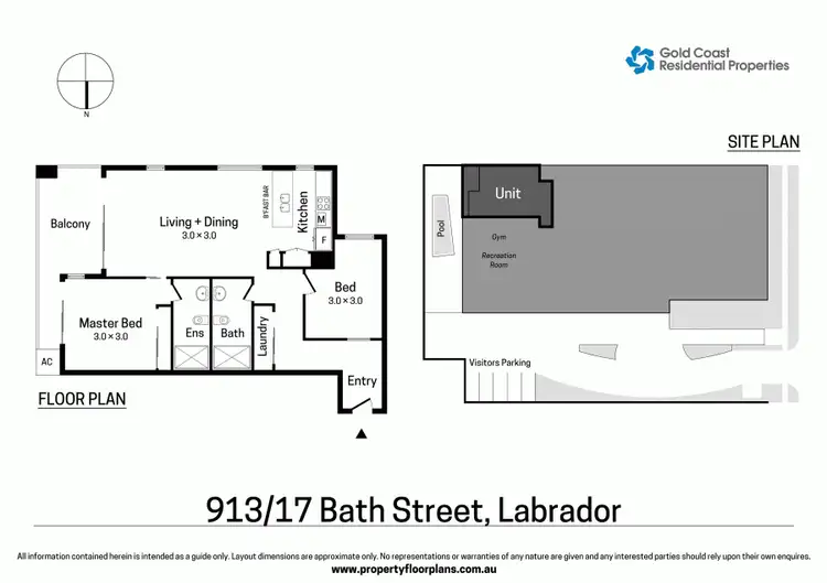 Floorplan of Homely apartment listing, 913/17 Bath St, Labrador QLD 4215