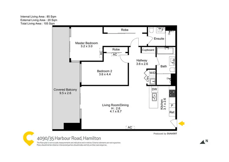 Floorplan of Homely unit listing, 4090/37C Harbour Road, Hamilton QLD 4007