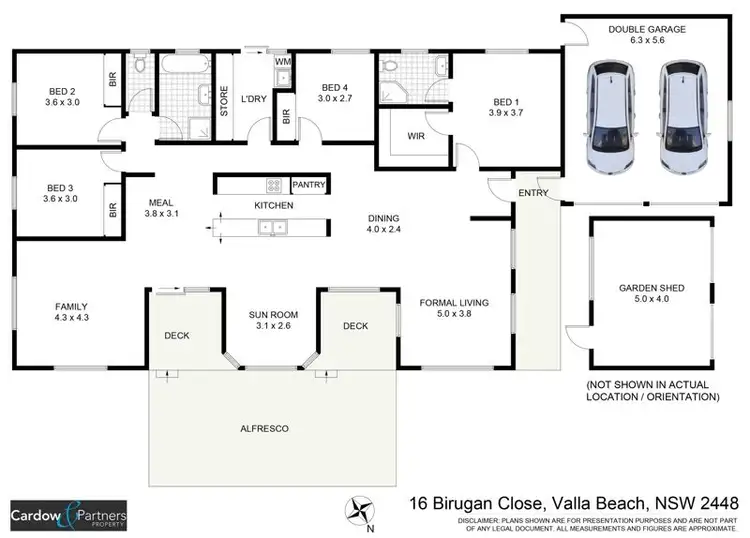 Floorplan of Homely house listing, 16 Birugan Close, Valla Beach NSW 2448