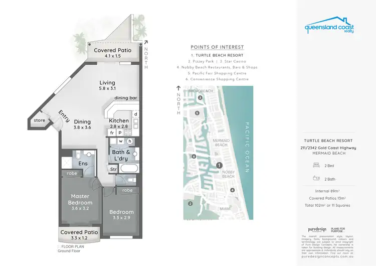 Floorplan of Homely unit listing, 2211/2342 Gold Coast Highway, Mermaid Beach QLD 4218