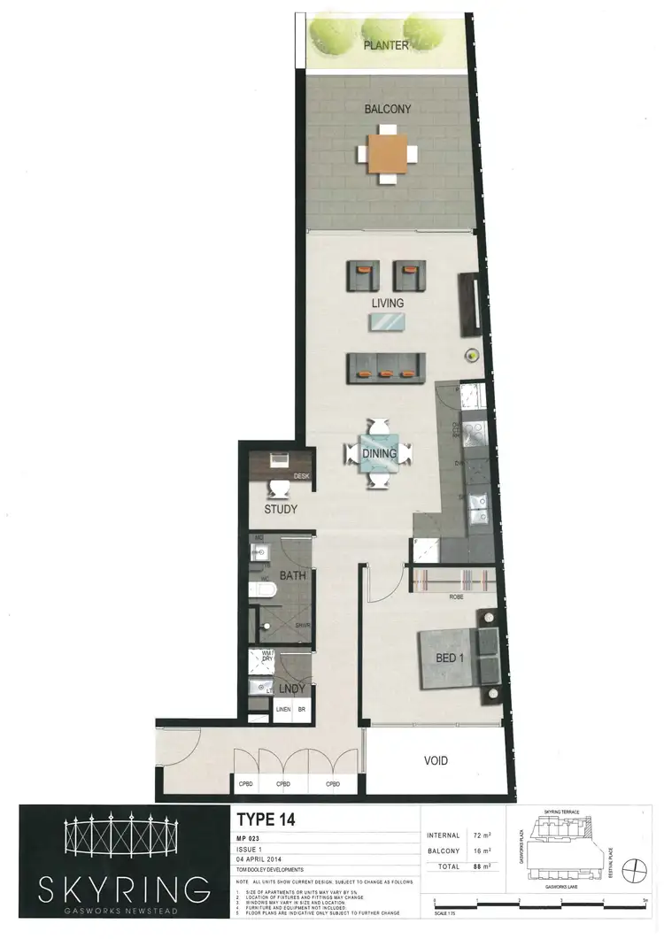 Floorplan of Homely unit listing, 214/30 Festival Place, Newstead QLD 4006
