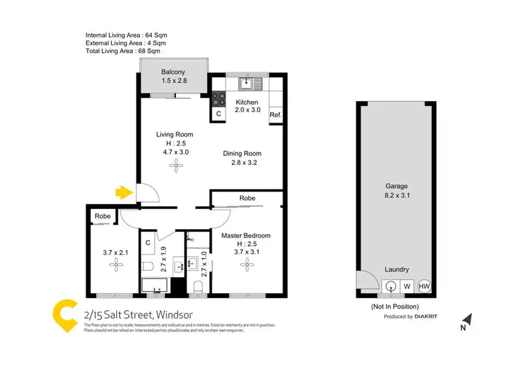 Floorplan of Homely unit listing, 2/15 Salt Street, Windsor QLD 4030