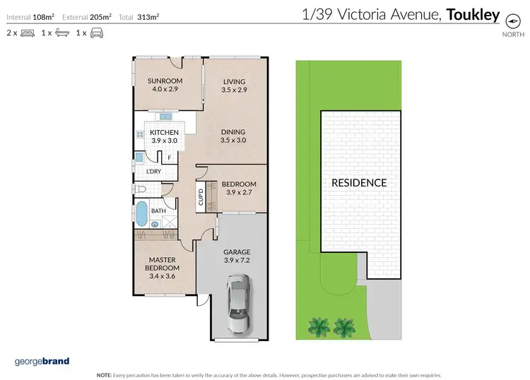 Floorplan of Homely villa listing, 1/39 Victoria Avenue, Toukley NSW 2263