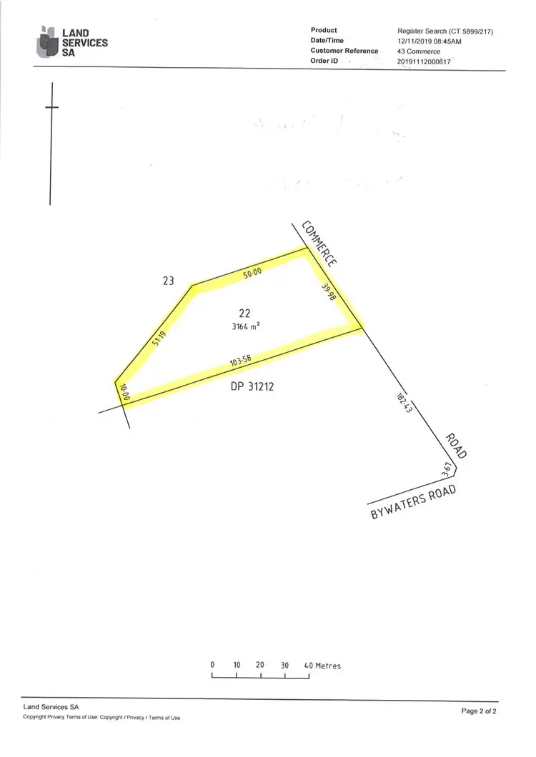 Floorplan of Homely land listing, 43 Commerce, Murray Bridge SA 5253