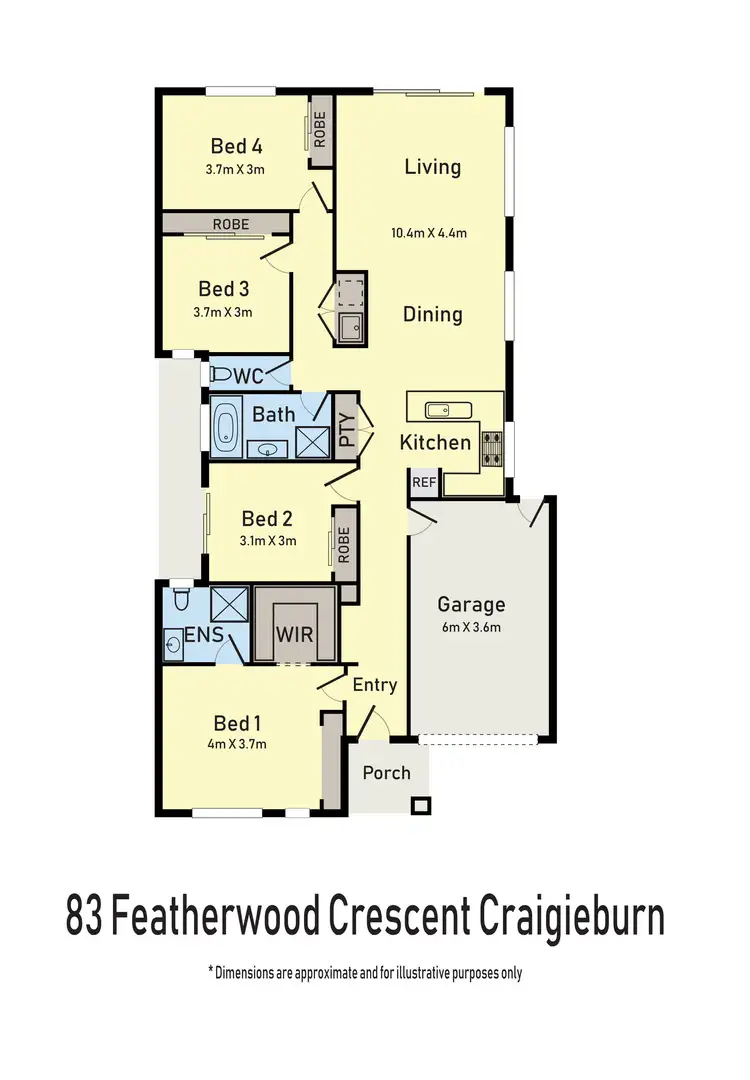 Floorplan of Homely house listing, 83 Featherwood Crescent, Craigieburn VIC 3064