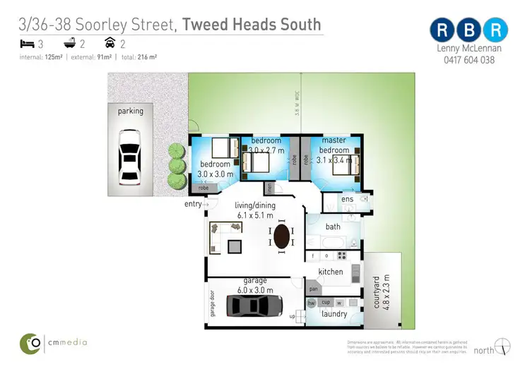 Floorplan of Homely villa listing, 3/36-38 Soorley Street, Tweed Heads South NSW 2486