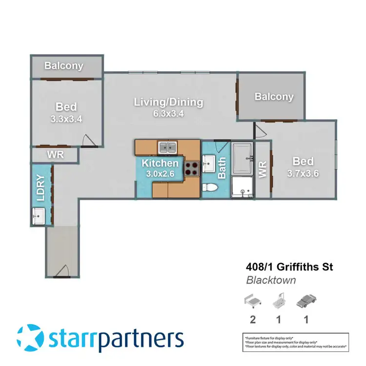 Floorplan of Homely unit listing, 408/1 Griffiths Street, Blacktown NSW 2148