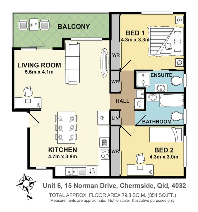 Floorplan of Homely unit listing, 6/15 Norman Drive, Chermside QLD 4032