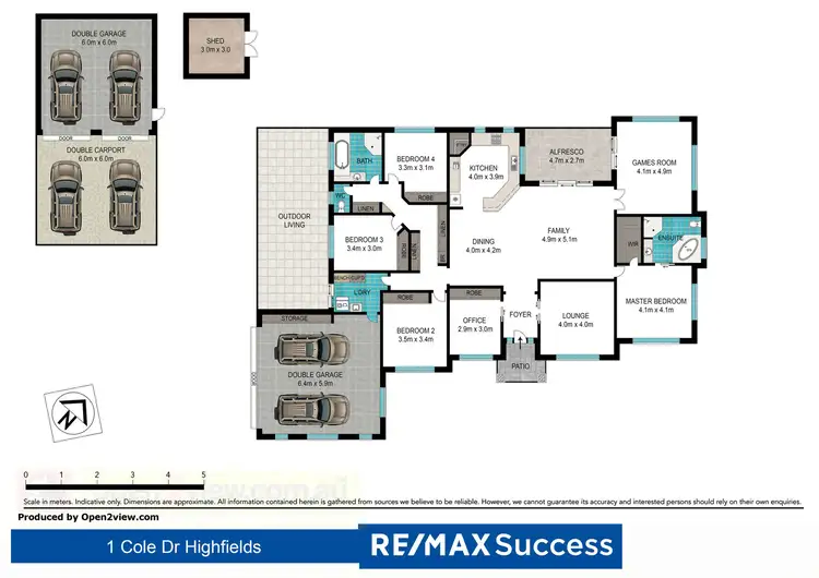 Floorplan of Homely house listing, 1 Cole Drive, Highfields QLD 4352