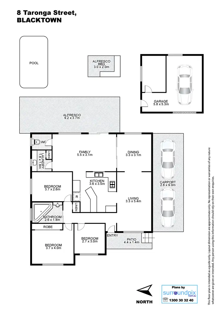Floorplan of Homely house listing, 8 Taronga Street, Blacktown NSW 2148