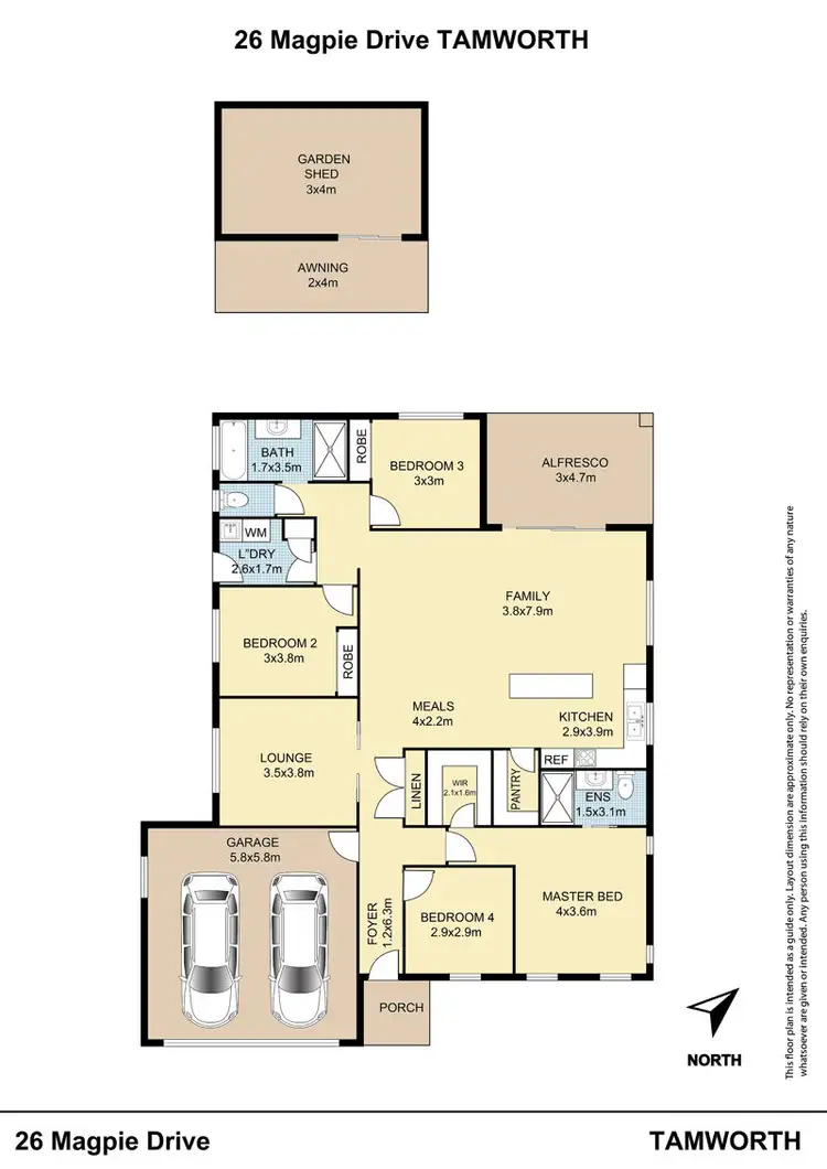 Floorplan of Homely house listing, 26 Magpie Drive, Tamworth NSW 2340