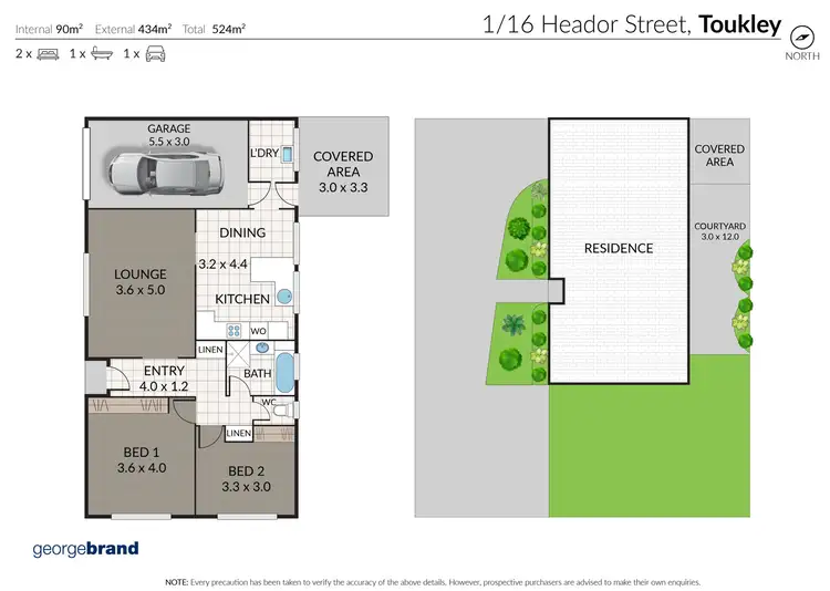 Floorplan of Homely villa listing, 1/16 Heador Street, Toukley NSW 2263
