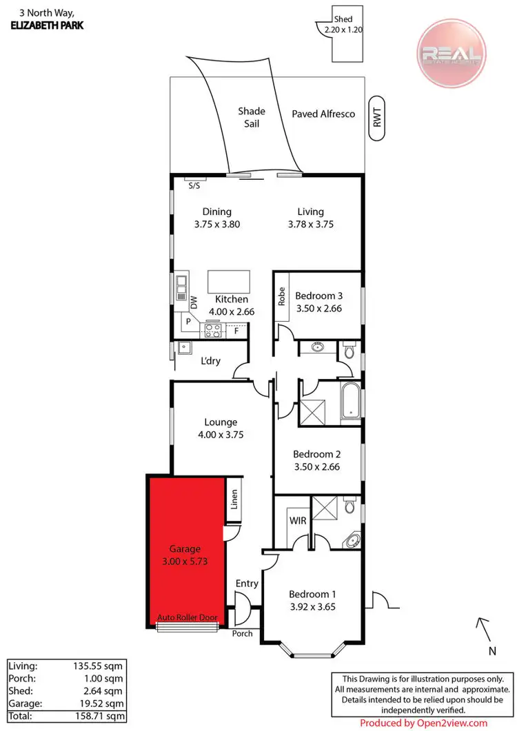 Floorplan of Homely house listing, 3 North Way, Elizabeth Park SA 5113